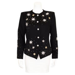 Vintage 1980's YSL Yves Saint Laurent Rive Gauche Jewel Embellished Starry Night Jacket