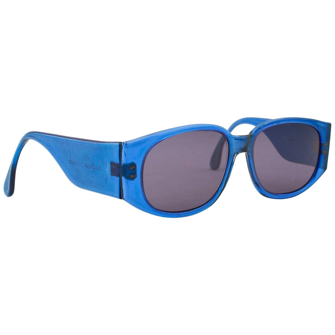 Early 1980s Sanford Hutton Colors of Optics Blue Sunglasses 