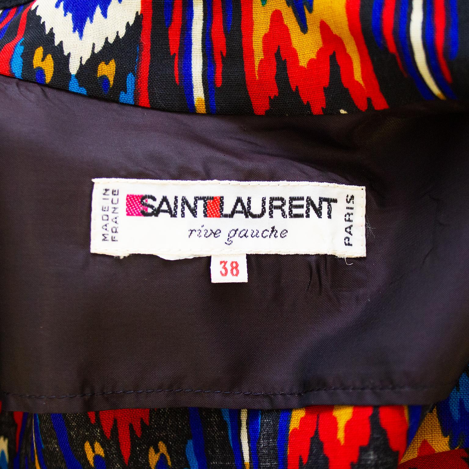 Early 1980s Yves Saint Laurent Rive Gauche Navajo Printed Jacket  1