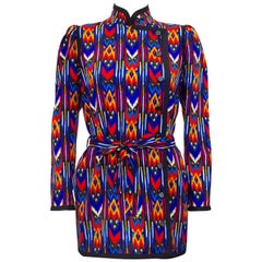 Vintage Early 1980s Yves Saint Laurent Rive Gauche Navajo Printed Jacket