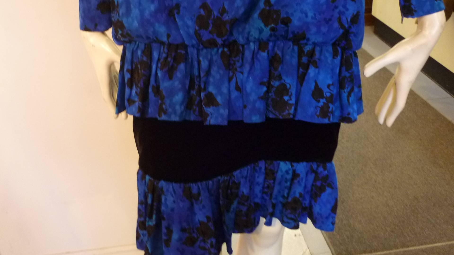 Purple Early 1980s Yves Saint Laurent Silk Dress For Sale