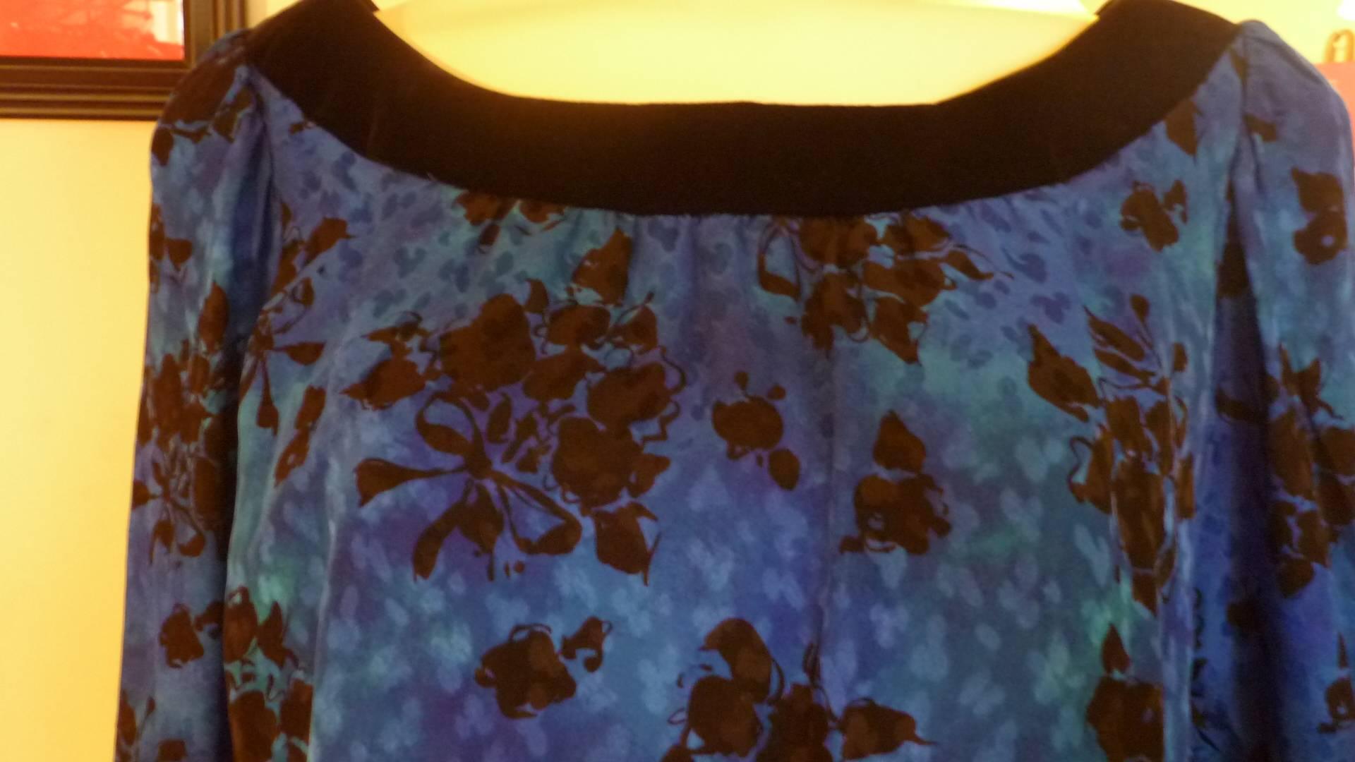 Early 1980s Yves Saint Laurent Silk Dress In Excellent Condition For Sale In Port Hope, ON