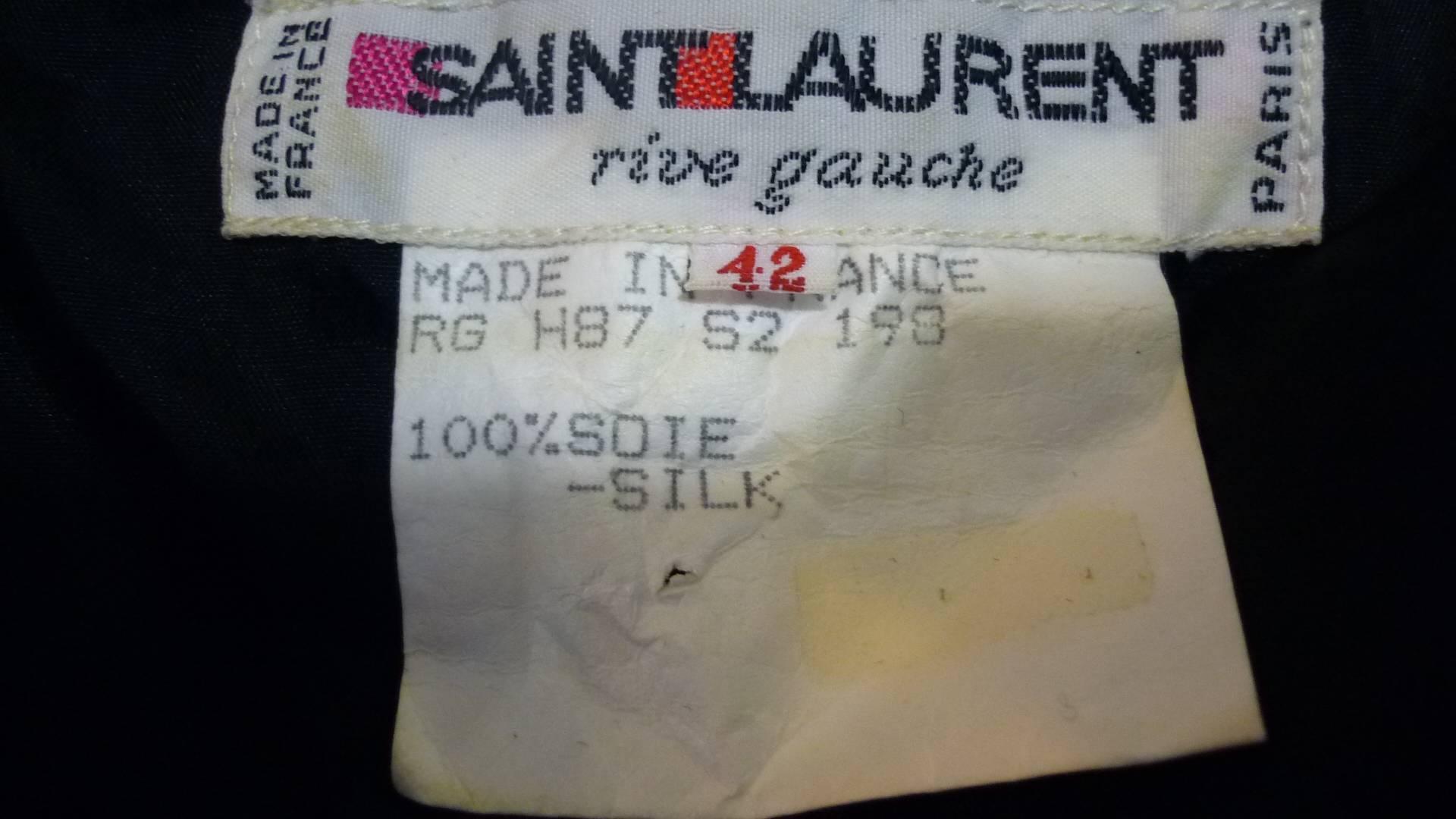 Early 1980s Yves Saint Laurent Silk Dress For Sale 2