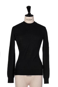 Early 1990s Azzedine ALAÏA Black Pure Cashmere Mock Neck Sweater Jumper