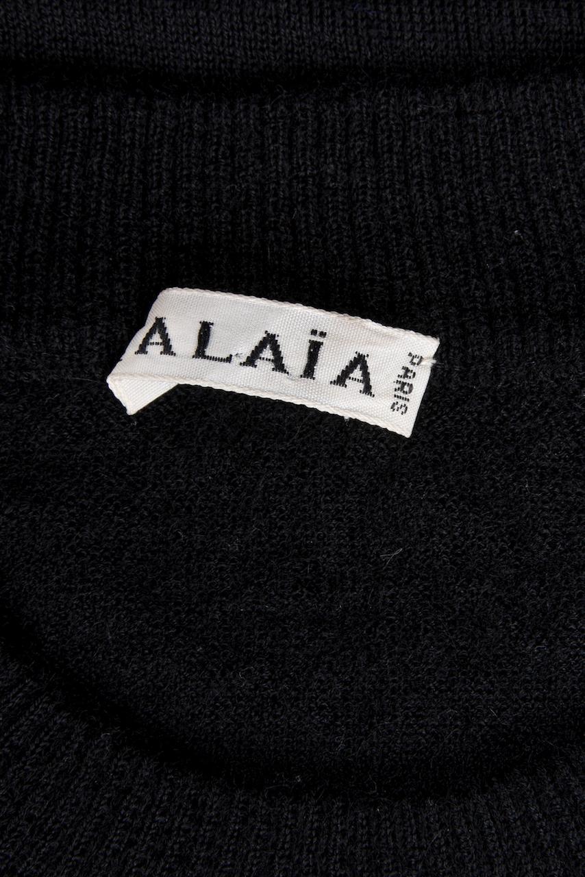Anfang der 1990er Jahre Azzedine ALAA Schwarzer Pullover aus reinem Kaschmir mit Rundhalsausschnitt im Angebot 4