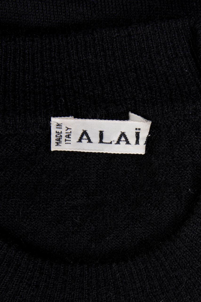 Anfang der 1990er Jahre Azzedine ALAA Schwarzer Pullover aus reinem Kaschmir mit Rundhalsausschnitt im Angebot 5