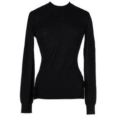 Azzedine Alaïa, maglione a collo alto in puro cashmere nero, primi anni '90.