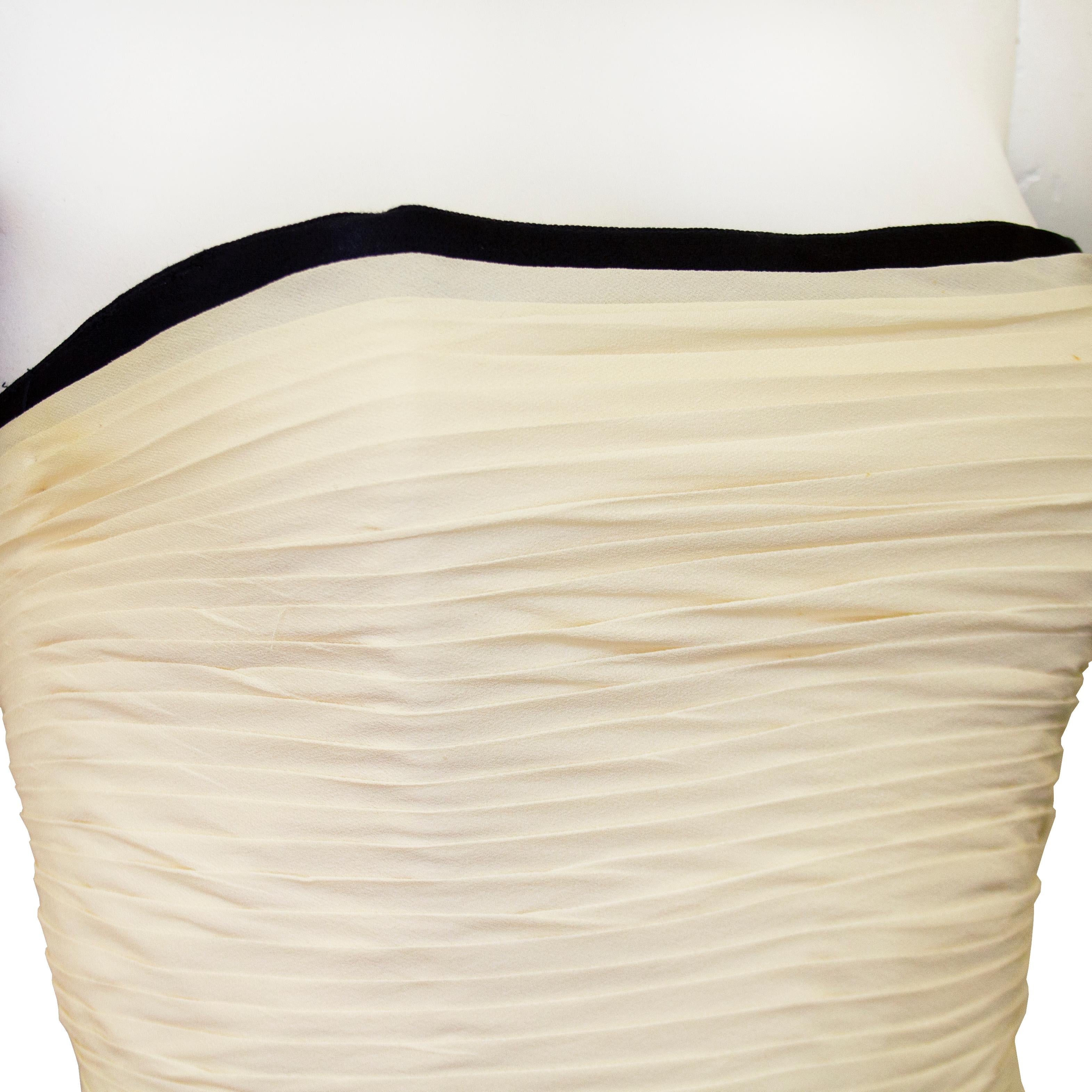 Early 1990s Chanel Cream Chiffon Strapless Dress  In Good Condition In Toronto, Ontario