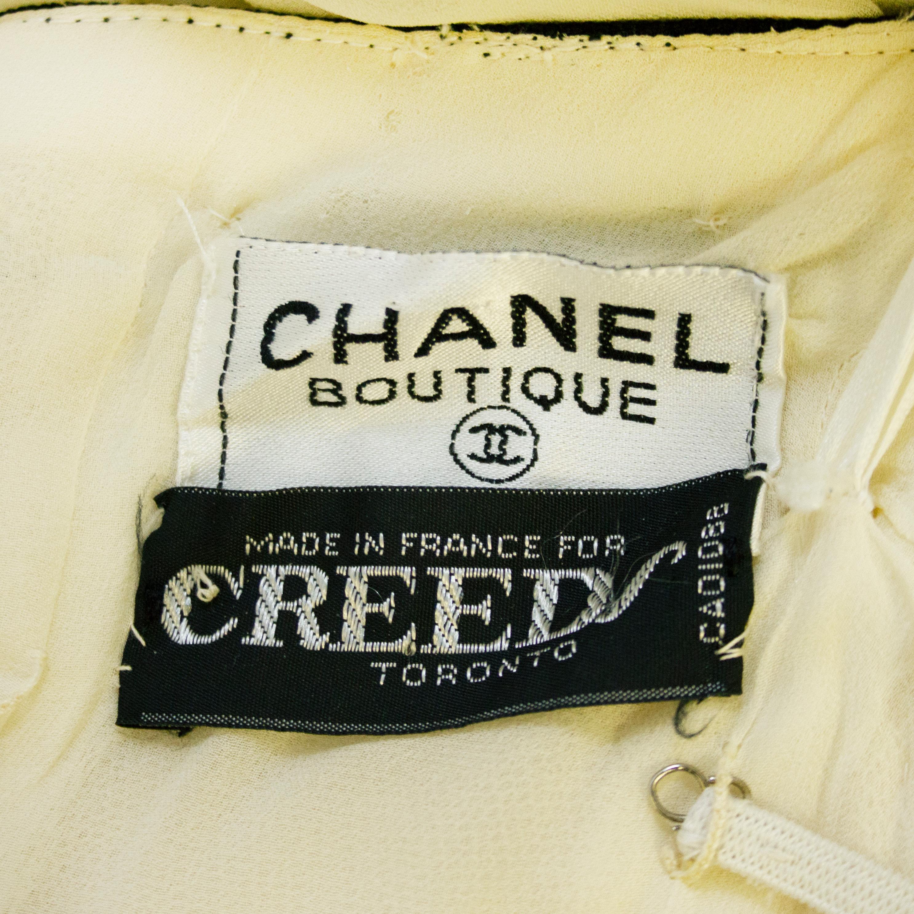 Early 1990s Chanel Cream Chiffon Strapless Dress  3