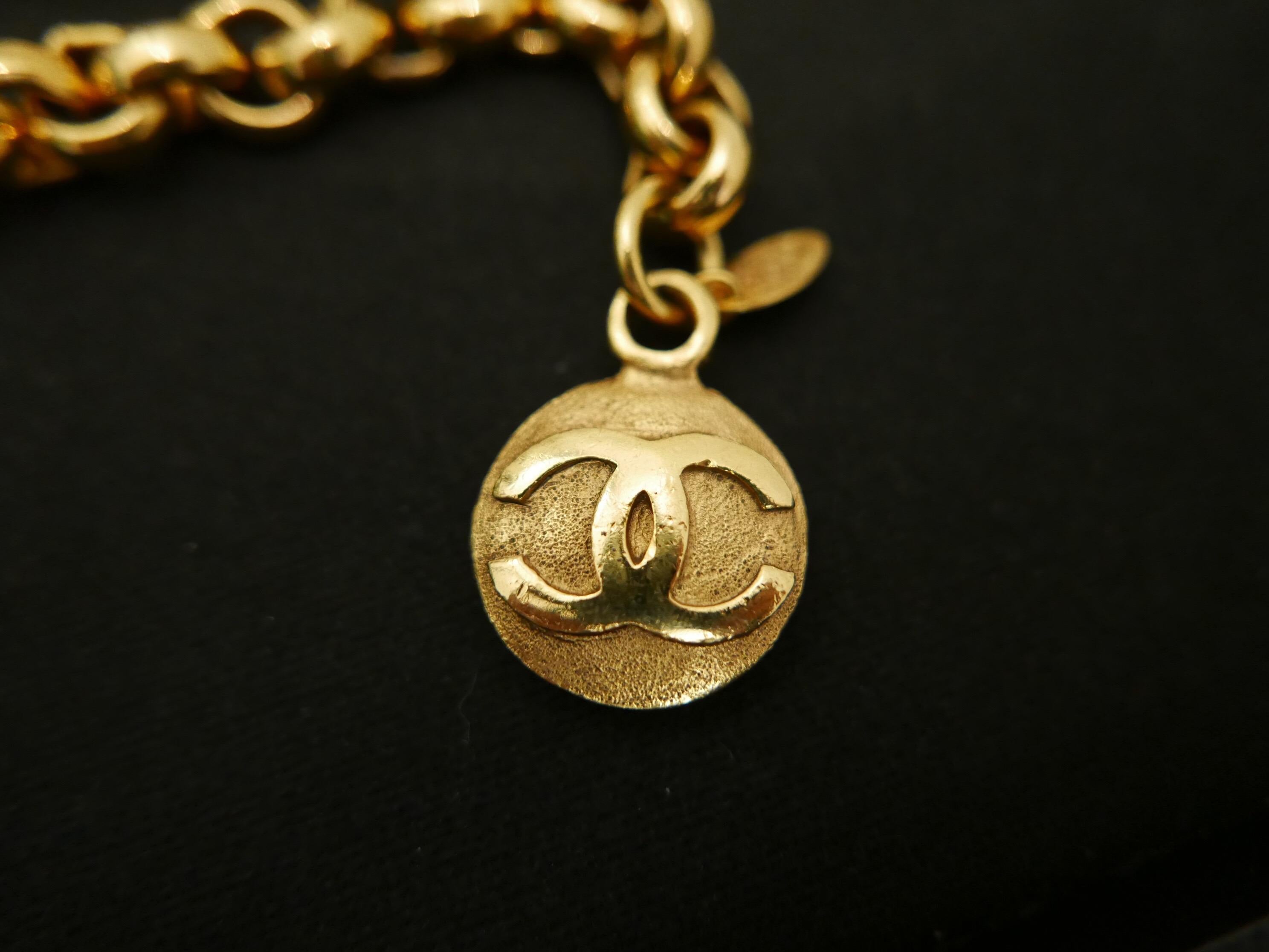 Early 1990s Chanel Gold Toned Medallion Chain Belt  6