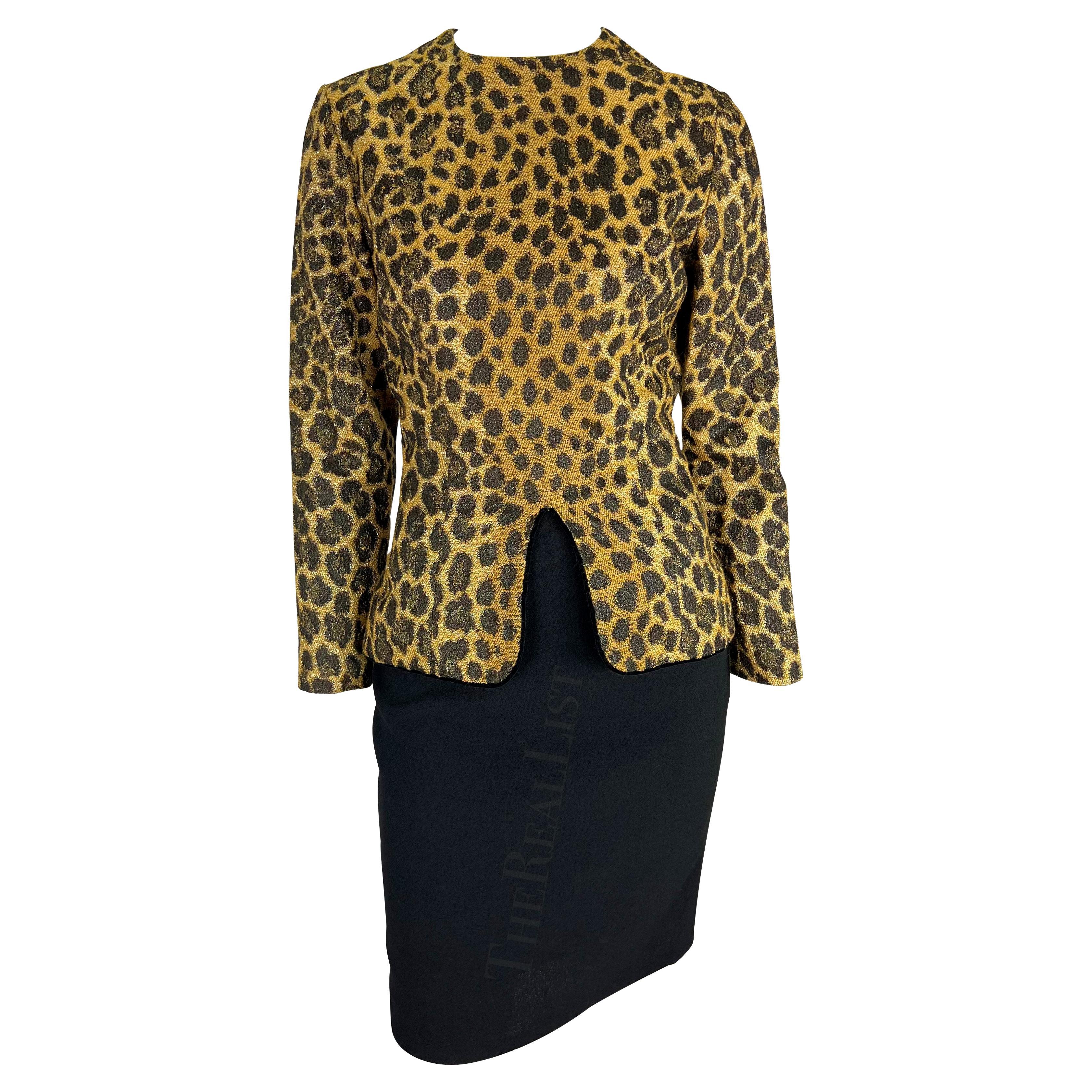 Women's Early 1990s Christian Dior by Gianfranco Ferre Cheetah Print Embroidered Dress For Sale