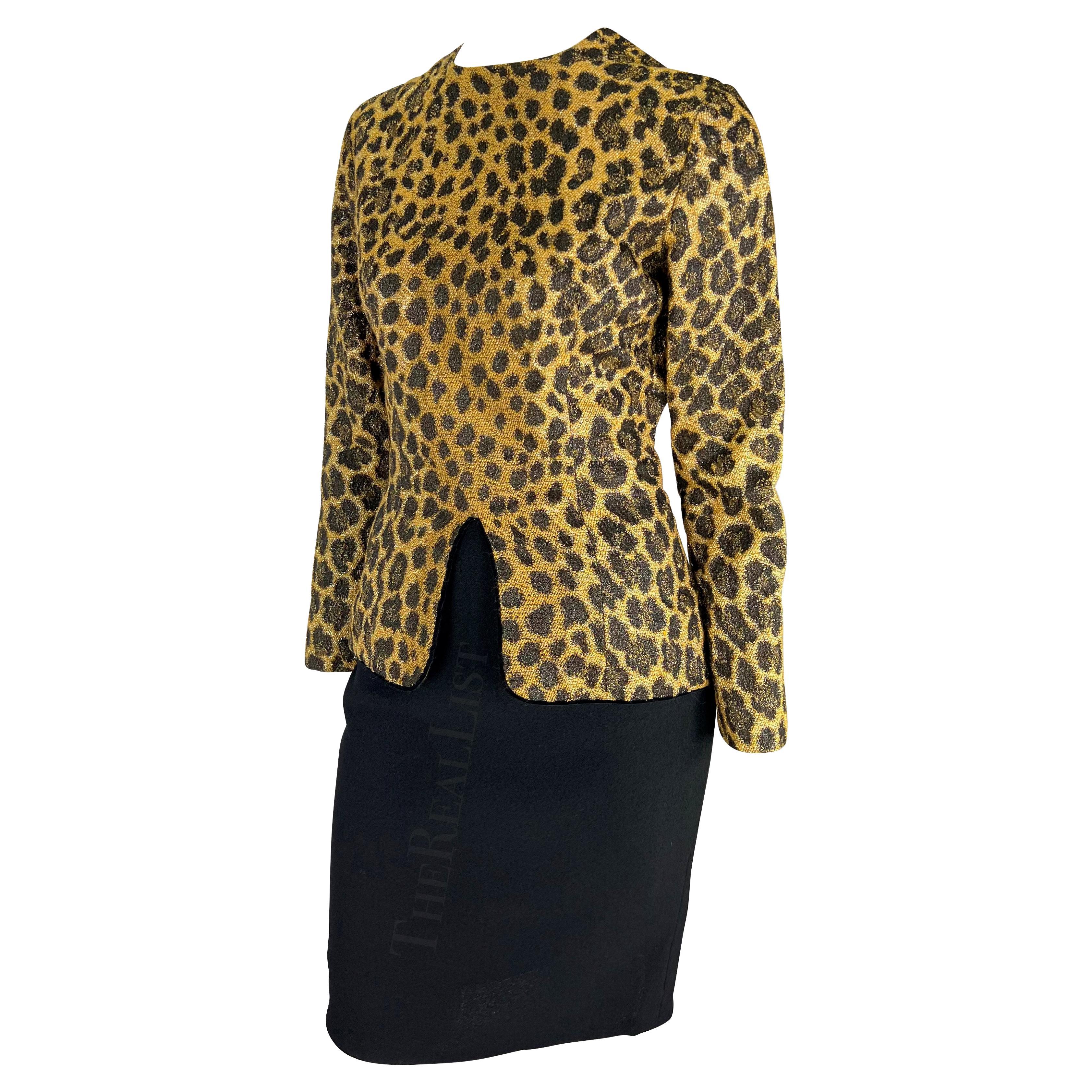 Early 1990s Christian Dior by Gianfranco Ferre Cheetah Print Embroidered Dress For Sale 1