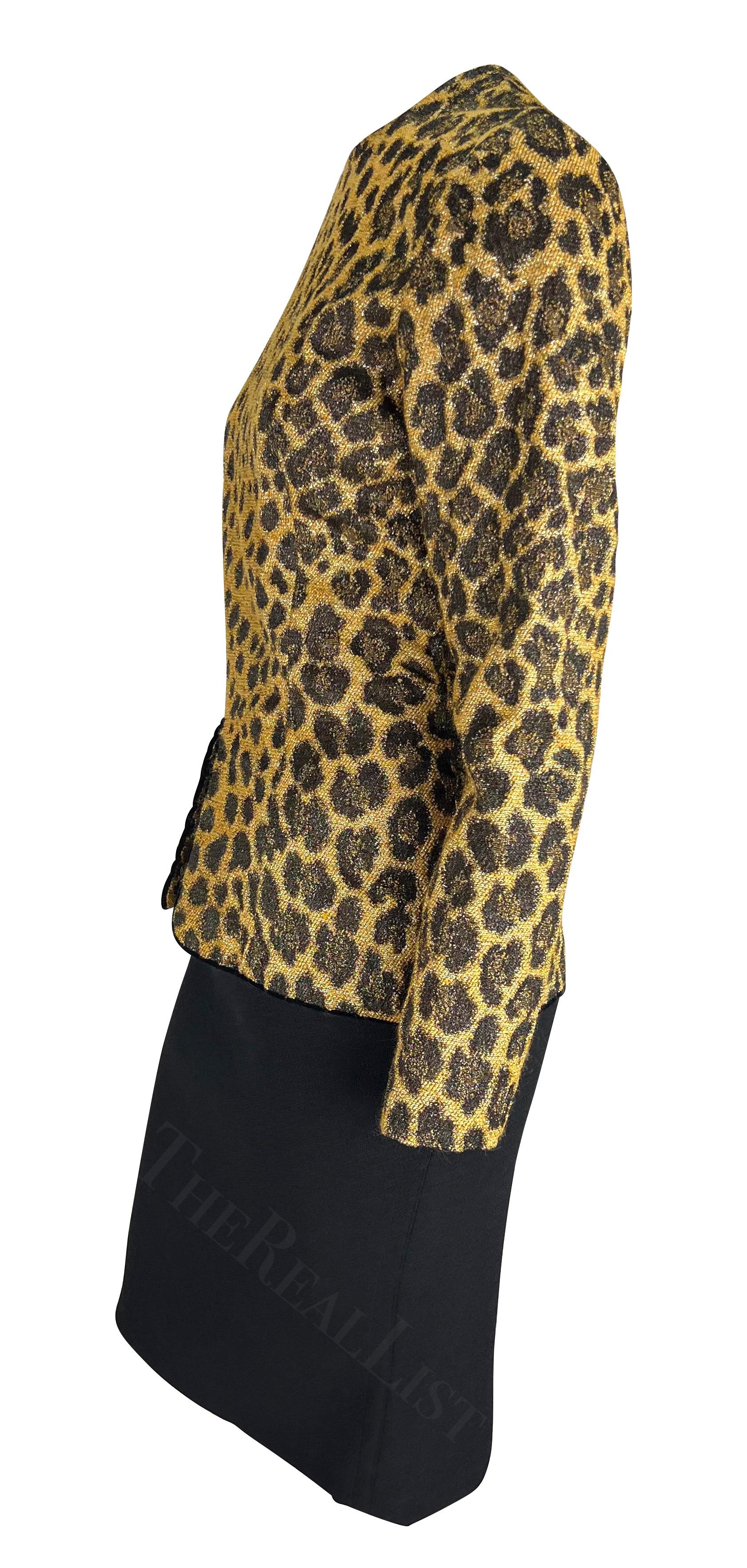 Early 1990s Christian Dior by Gianfranco Ferre Cheetah Print Embroidered Dress For Sale 2