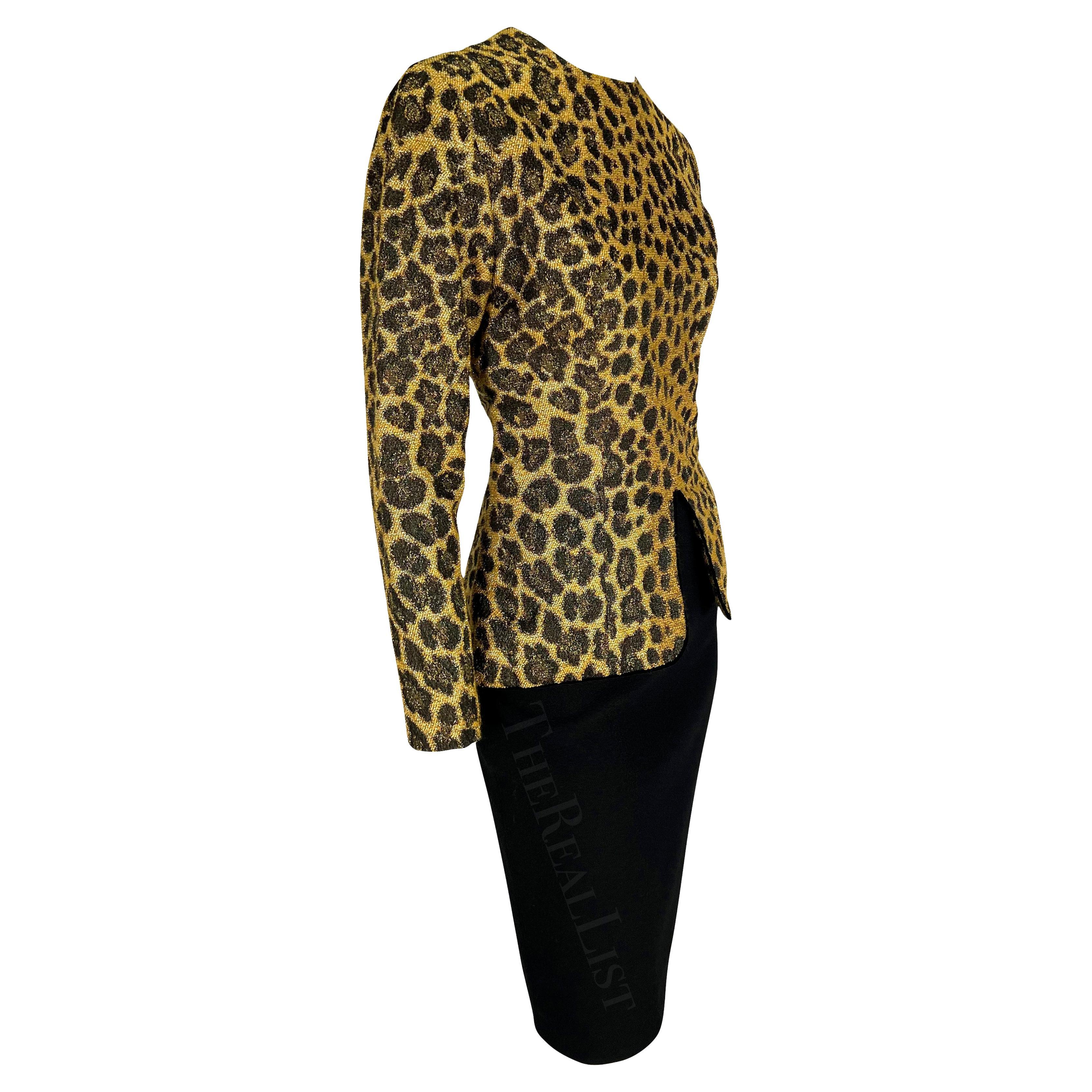 Early 1990s Christian Dior by Gianfranco Ferre Cheetah Print Embroidered Dress For Sale 4