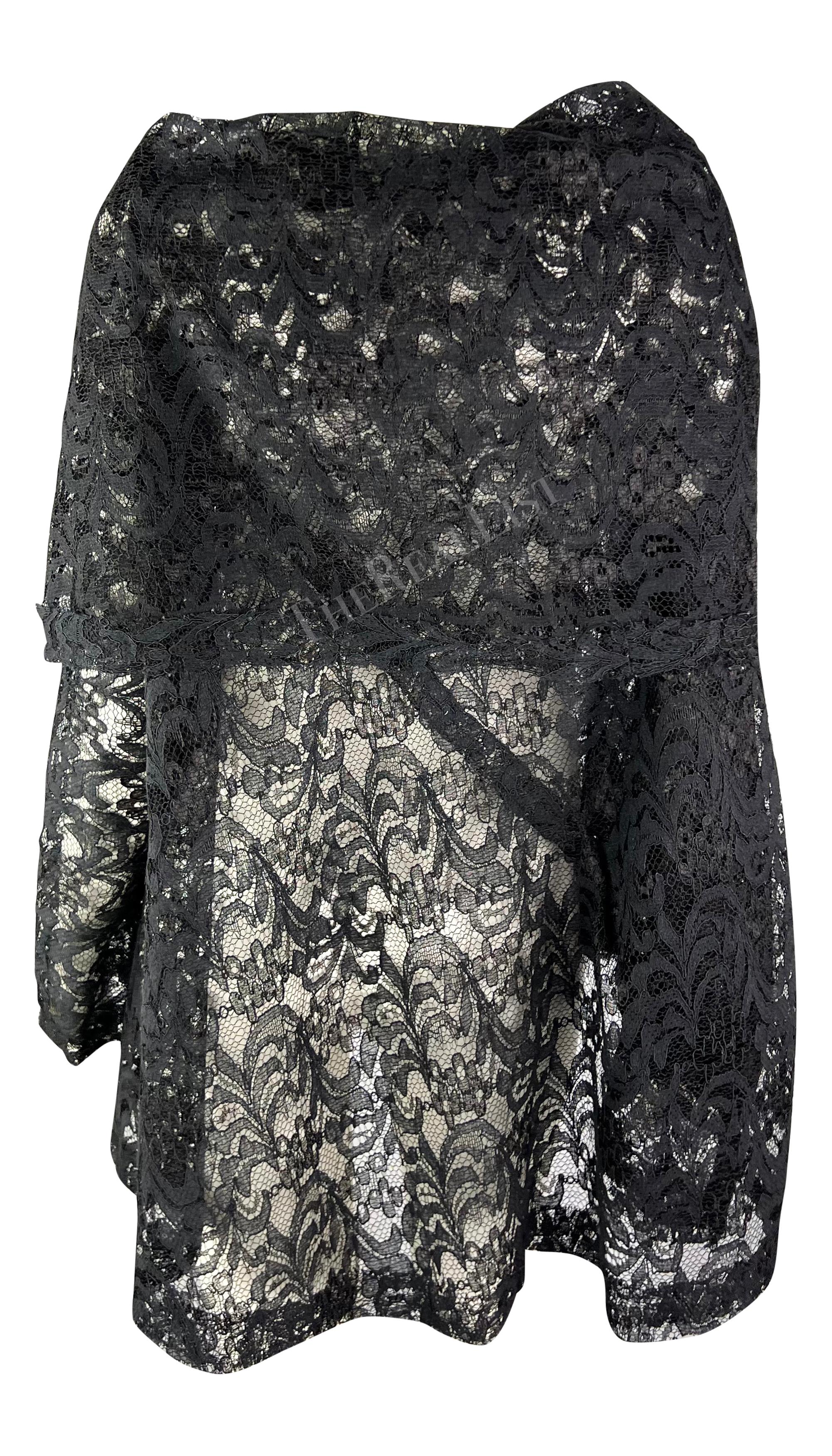 Early 1990s Dolce & Gabbana Black Lace Oversized Sheer Wrap Shawl Coat 1