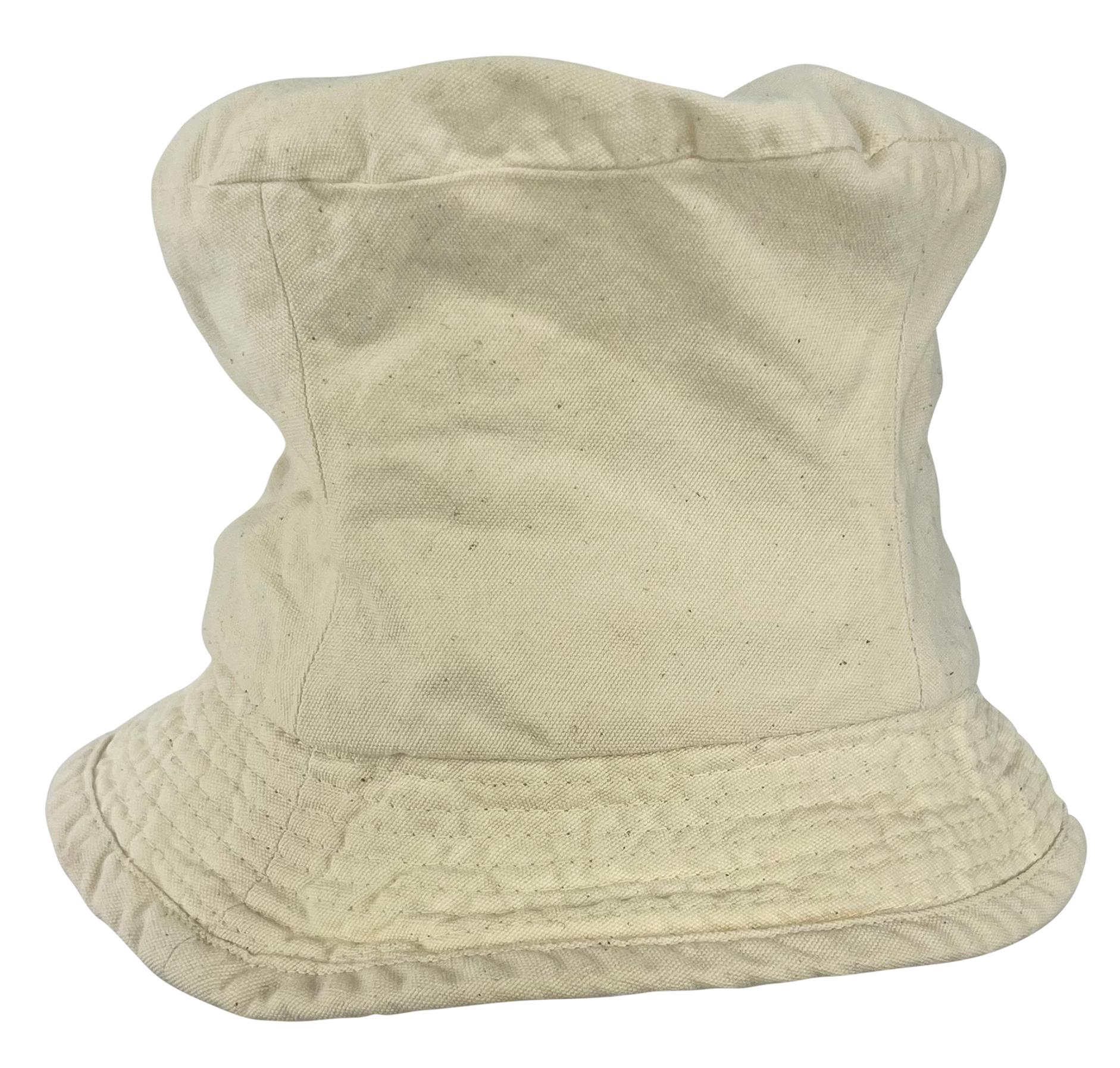 Early 1990s Dolce & Gabbana Off-White Cotton Extra Tall Bucket Hat In Excellent Condition For Sale In West Hollywood, CA