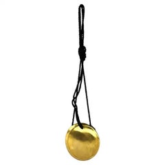 Early 1990s Donna Karan Gold Sculptural Hard Shell Mini Crossbody Evening Bag