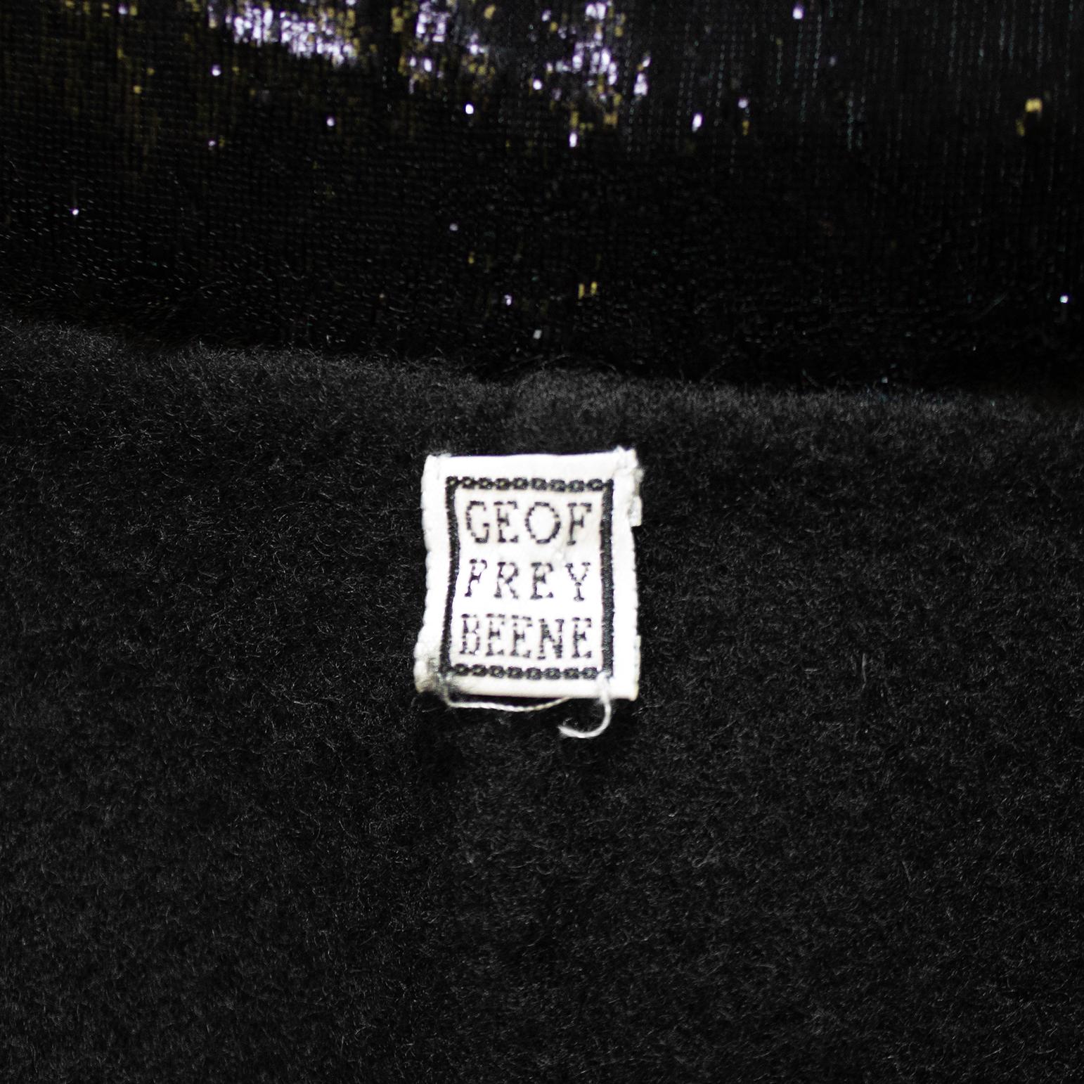 Early 1990s Geoffrey Beene Black Wool Car Coat For Sale 3