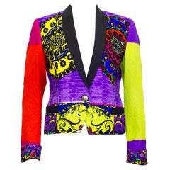 Vintage Early 1990s Gianni Versace Baroque Colour Block Tuxedo Jacket
