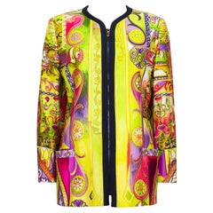Giacca barocca Gianni Versace Couture dei primi anni '90 con chiusura a zip