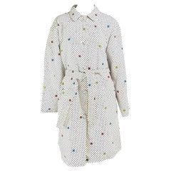 Early 1990s Gianni Versace Medusa Polka Dot Nylon Oversized Trench Coat