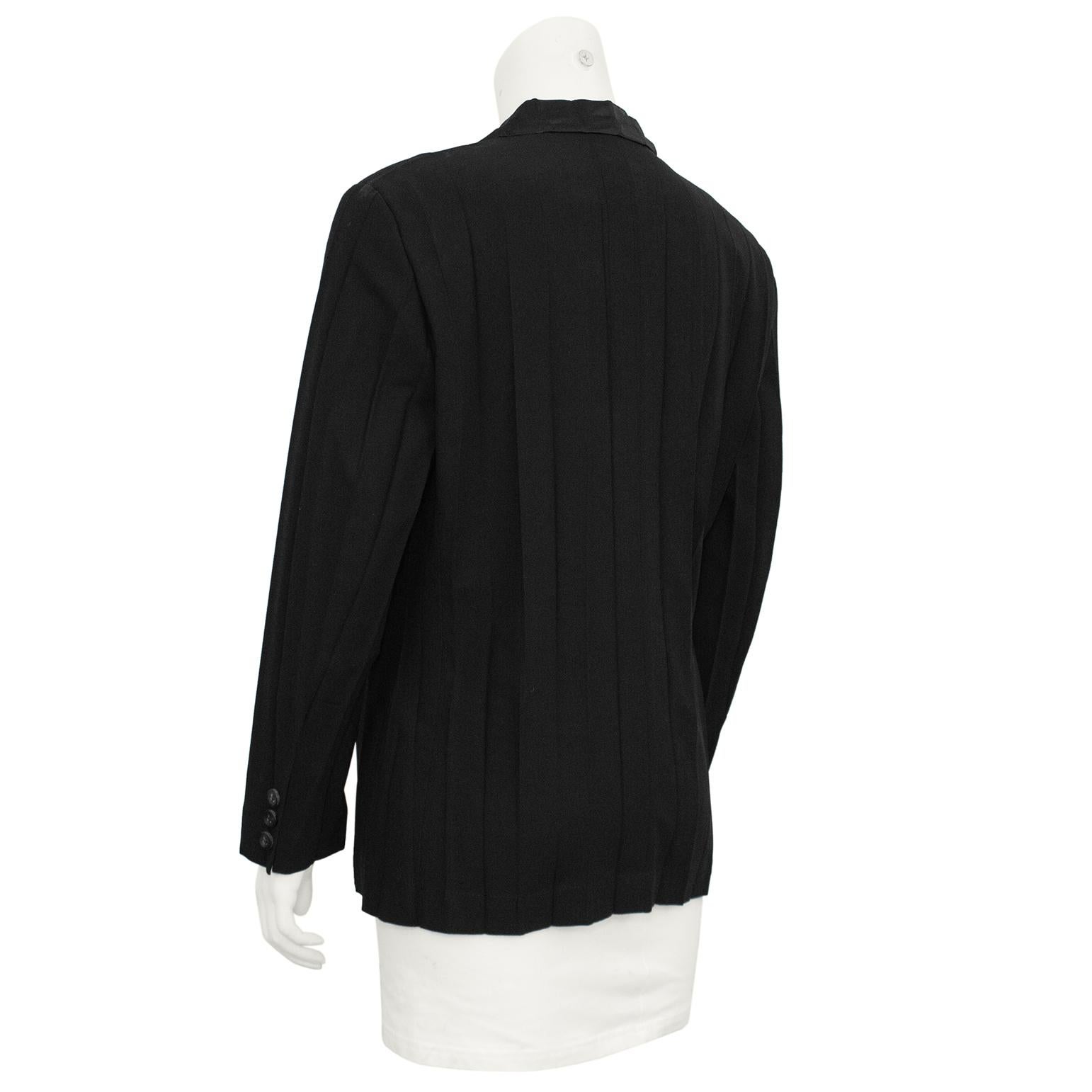 Black Early 1990s Issey Miyake Pleated Blazer For Sale