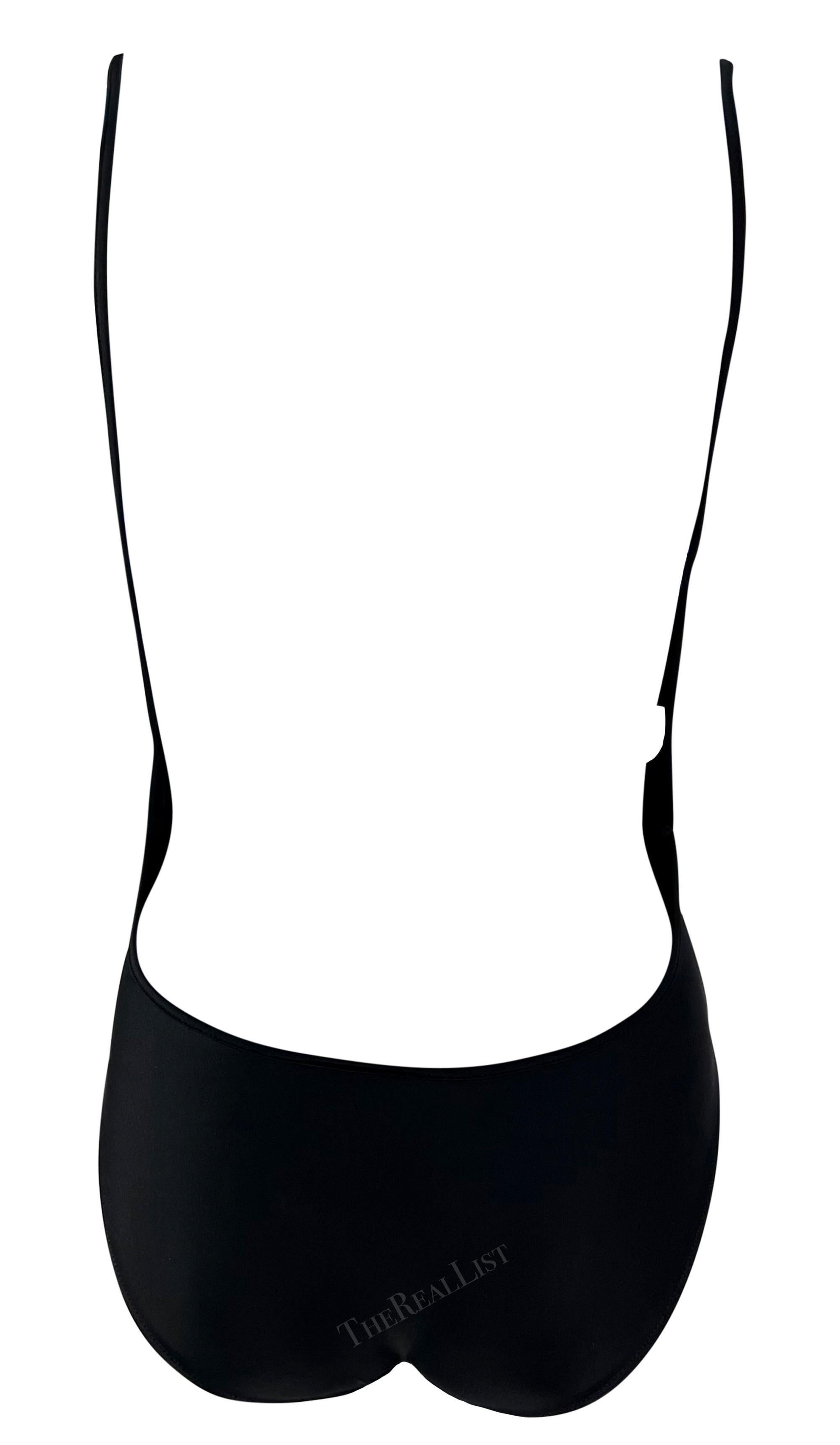 Début des années 1990 I John Galliano Maillot de bain une pièce découpé noir/combinaison Pour femmes en vente