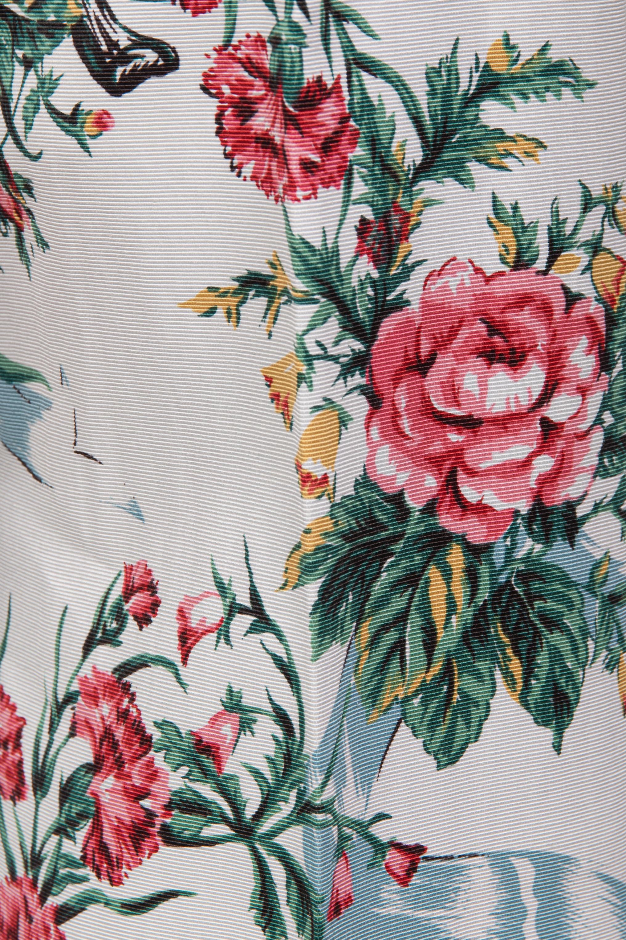 Début des années 1990 - Ensemble veste et pantalon MOSCHINO bleu blanc rose imprimé floral et à carreaux en vente 11