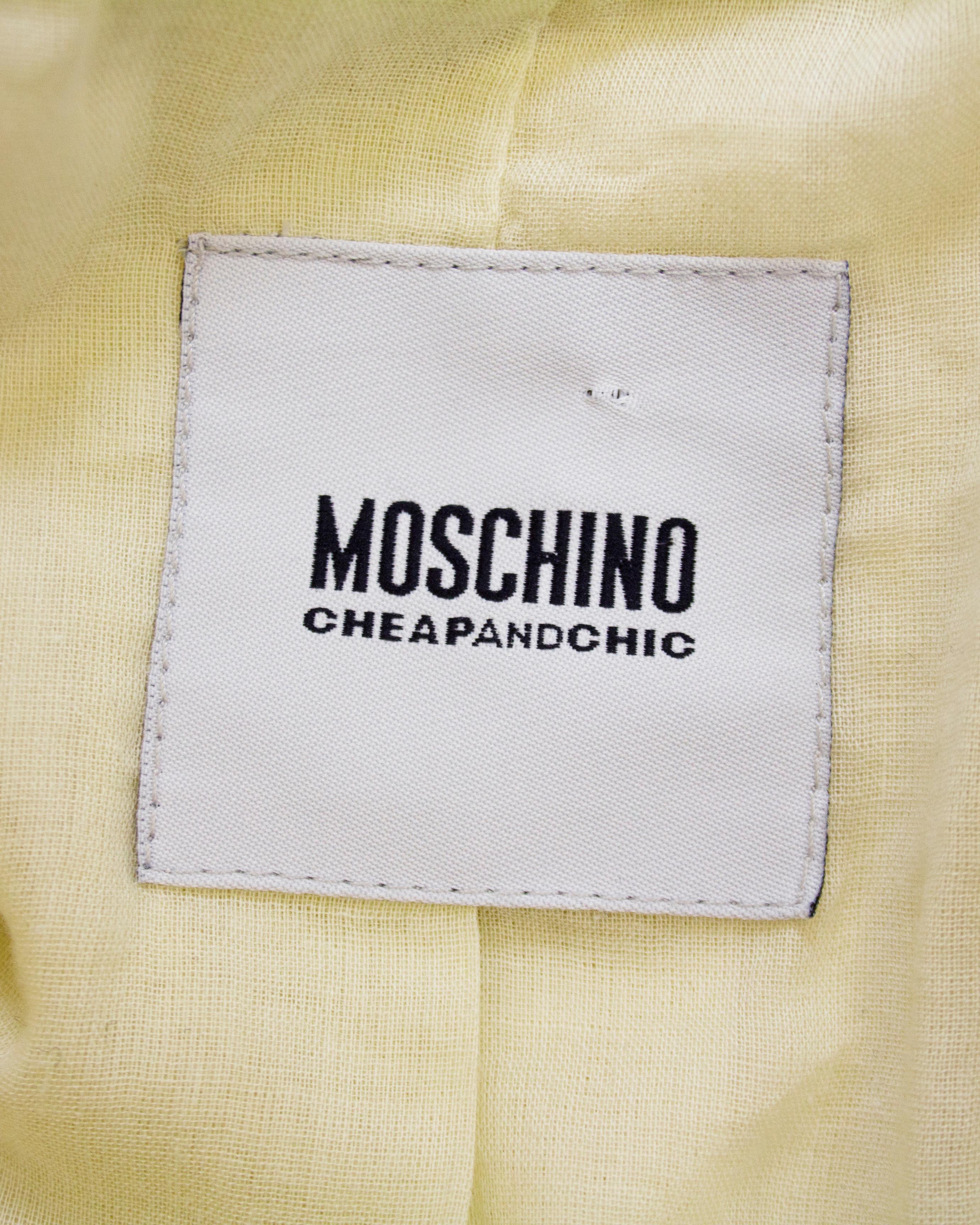 Moschino Cheap and Chic blazer brodé crème du début des années 1990 en vente 2
