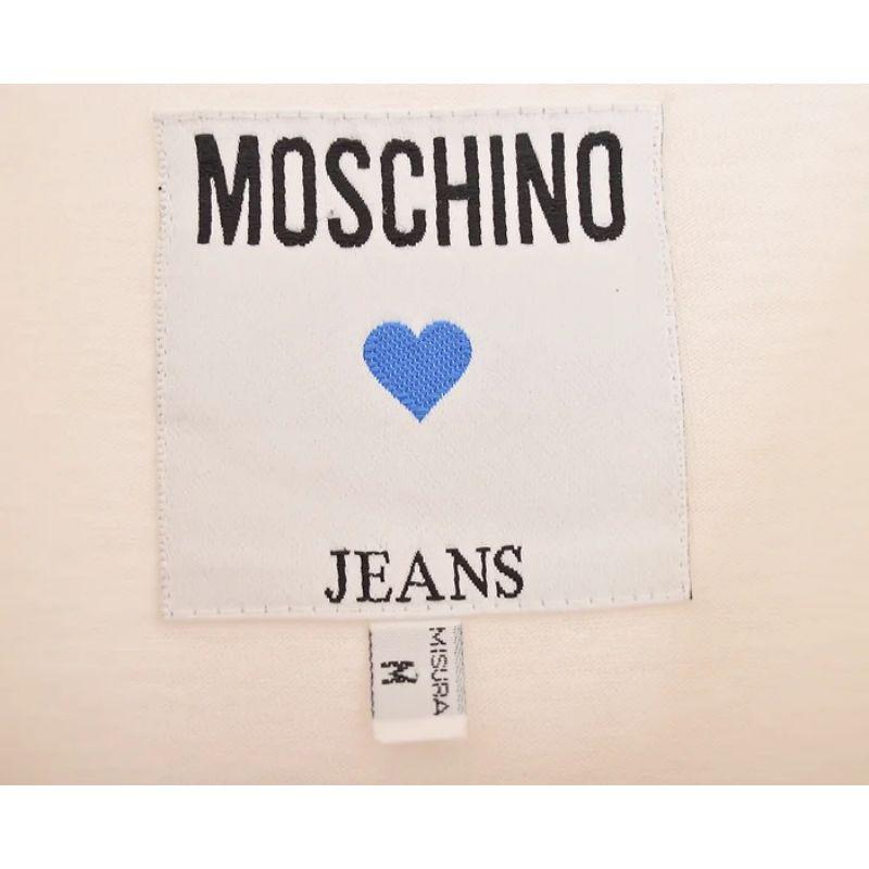 Early 1990's Moschino 'Pears and Cheese' Italian Logo Print Vintage T Shirt In Good Condition For Sale In Sheffield, GB
