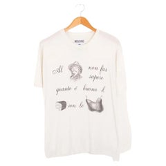 Early 1990
s Moschino 
Pears and Cheese
 Italian Logo Print Vintage T Shirt