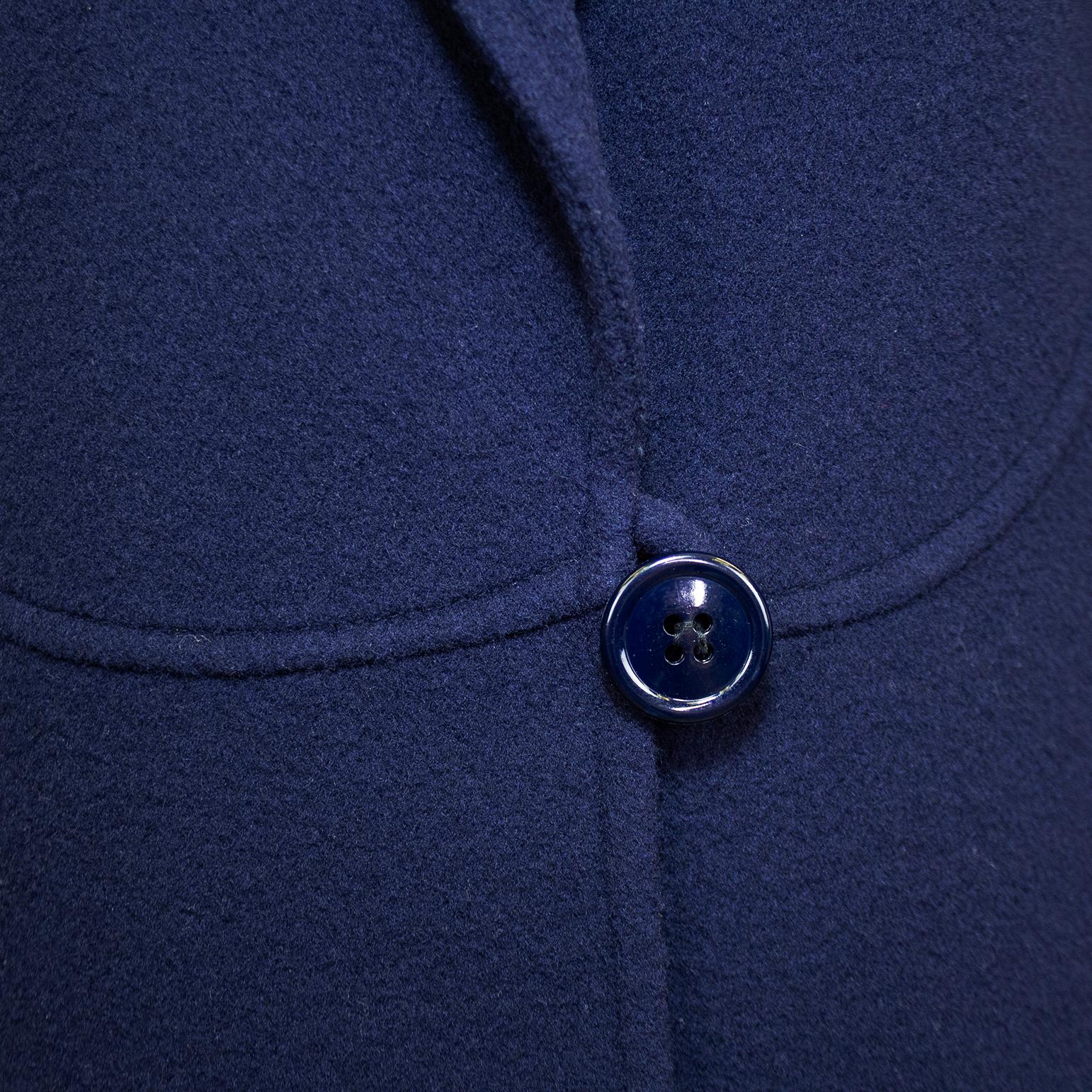 Abito in lana blu di Oscar De La Renta dei primi anni '90 in vendita 1