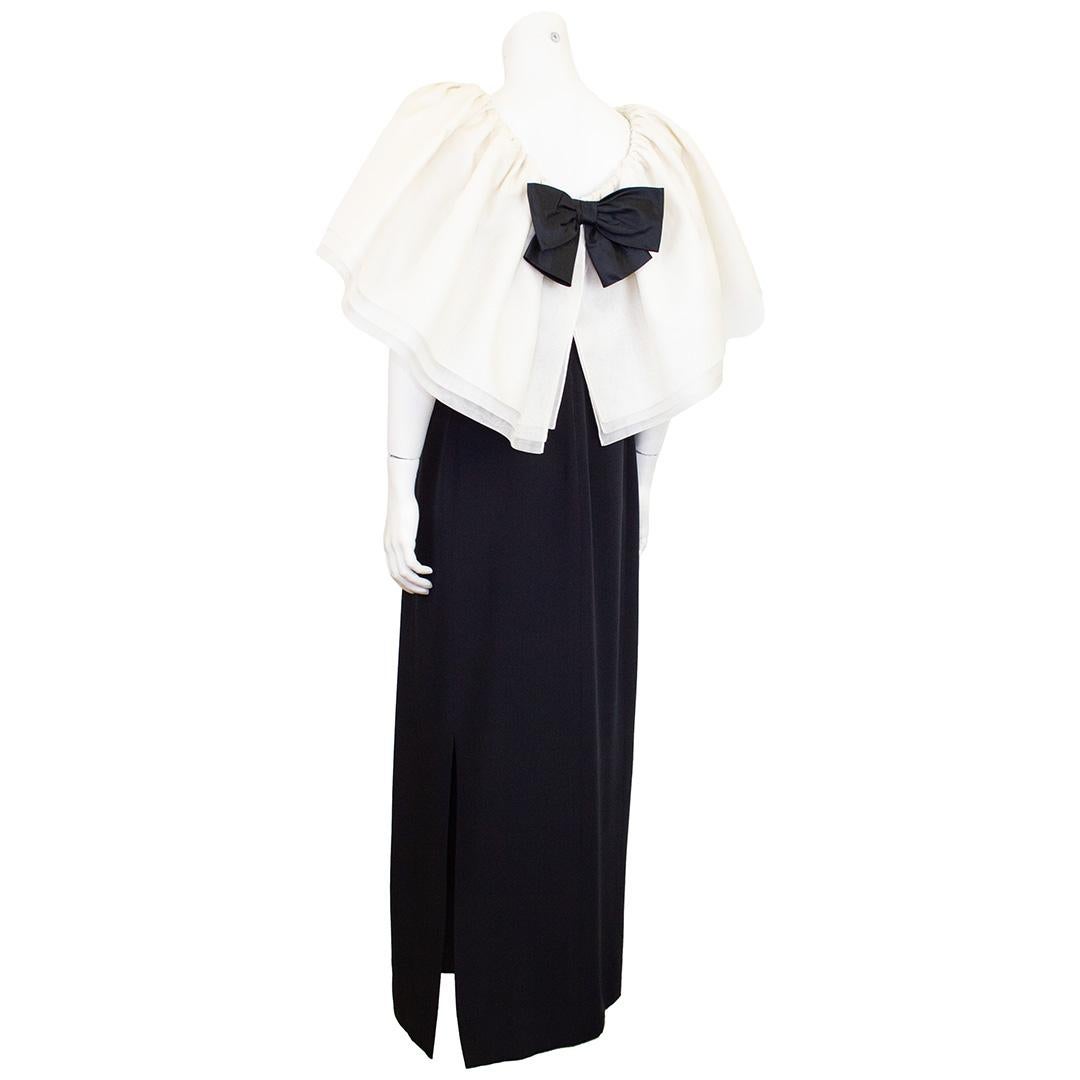 Early 1990s Stanley Platos Black and White Gown In Good Condition For Sale In Toronto, Ontario