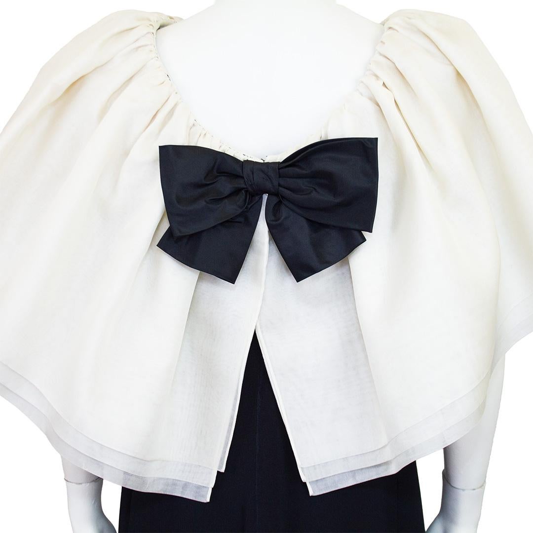 Women's Early 1990s Stanley Platos Black and White Gown For Sale