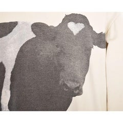 Early 1990's Vintage Moschino 'Cow' Photo Logo Print Sweatshirt Jumper