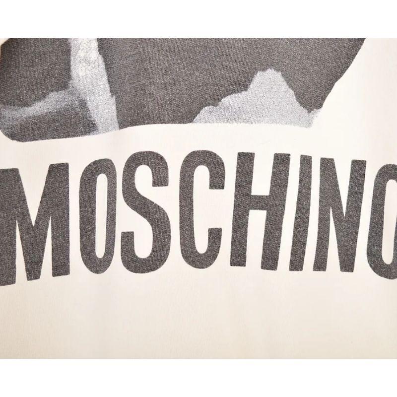 Early 1990's Vintage Moschino 'Cow' Photo Logo Print Sweatshirt Jumper In Fair Condition For Sale In Sheffield, GB