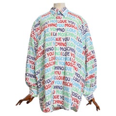 Early 1990's Retro Moschino I love Pattern Long sleeve Spell out Shirt