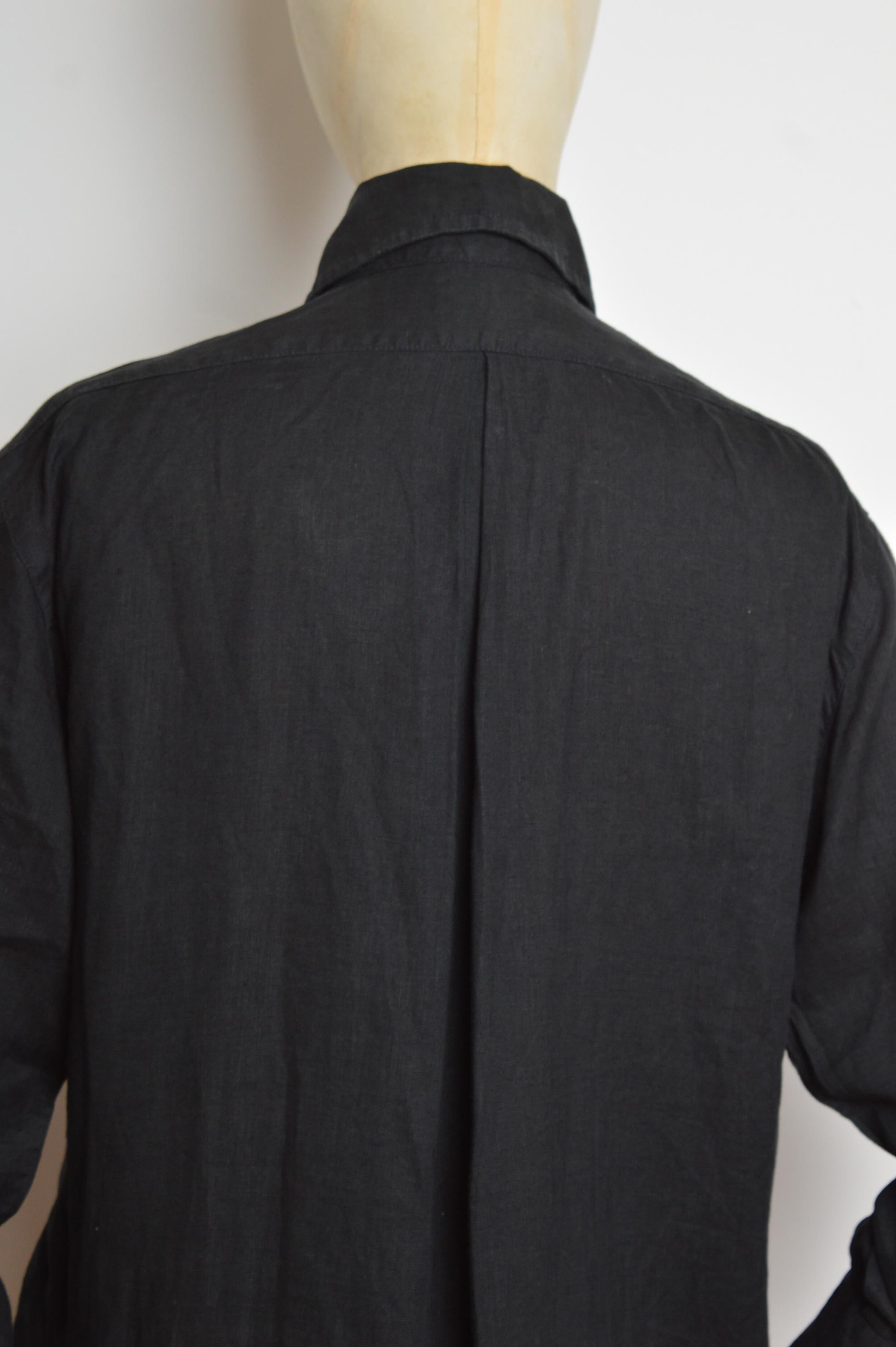 Début des années 1990 Vivienne Westwood Lin noir Orb Chemise d'artiste à manches longues en vente 7