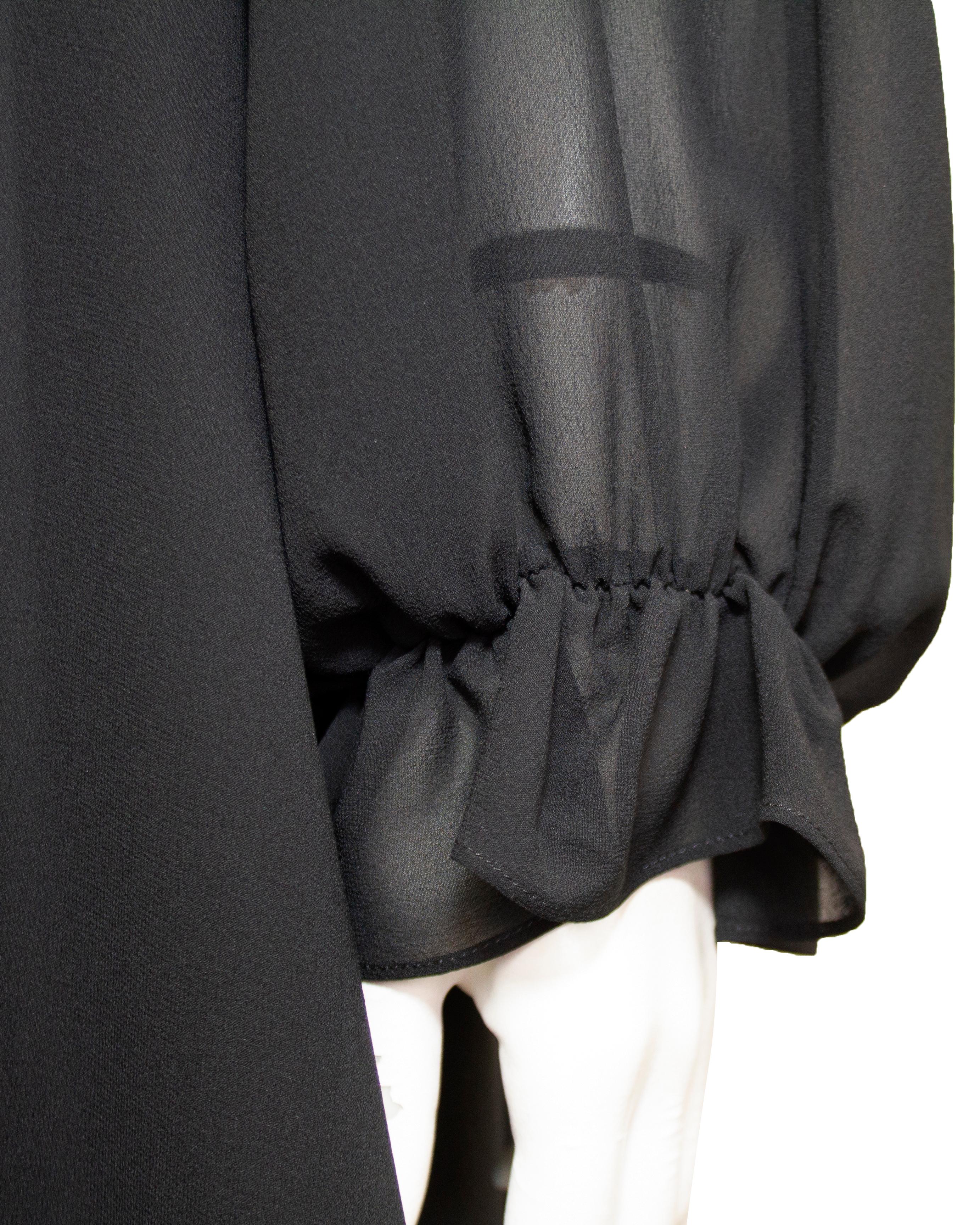 Early 1990s Yves Saint Laurent Black Chiffon Dress For Sale 1