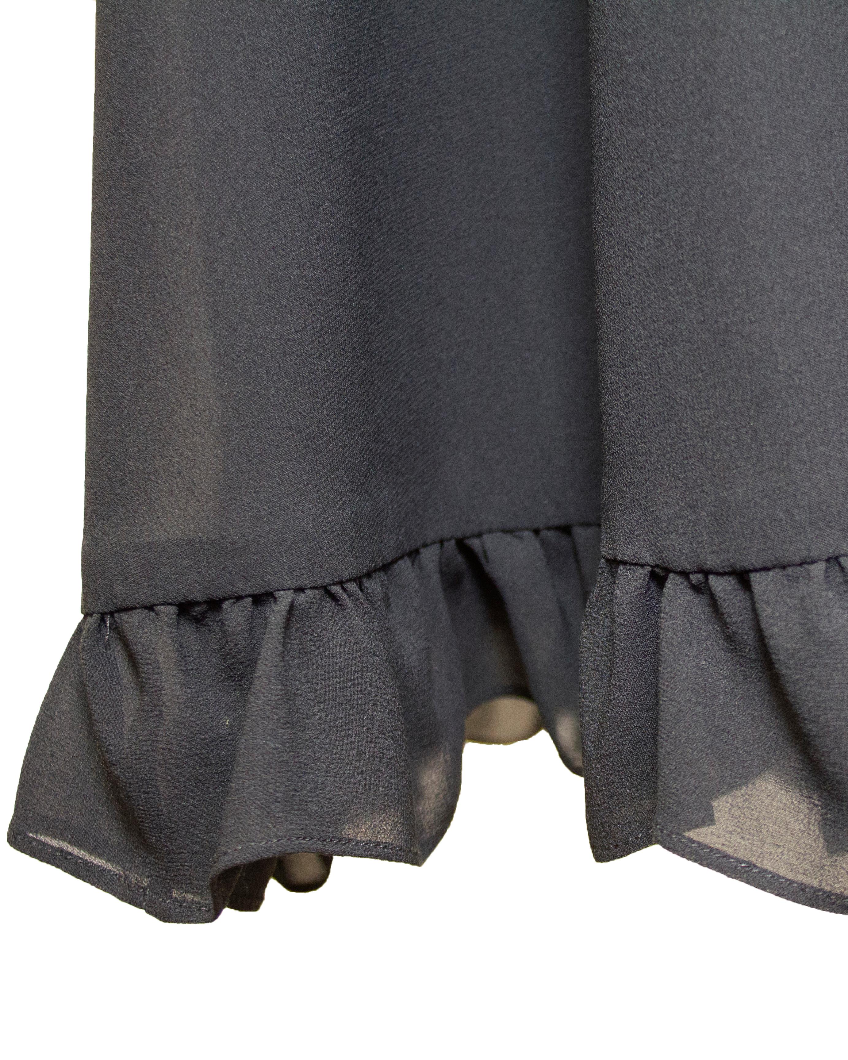 Early 1990s Yves Saint Laurent Black Chiffon Dress For Sale 2