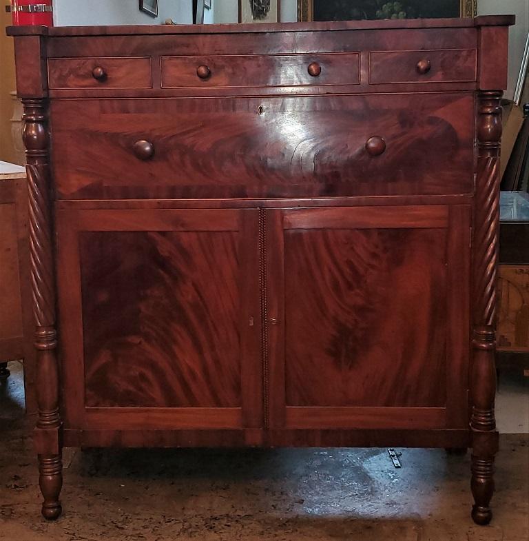 Early 19th Century American Empire Flame Mahogany Cabinet 12