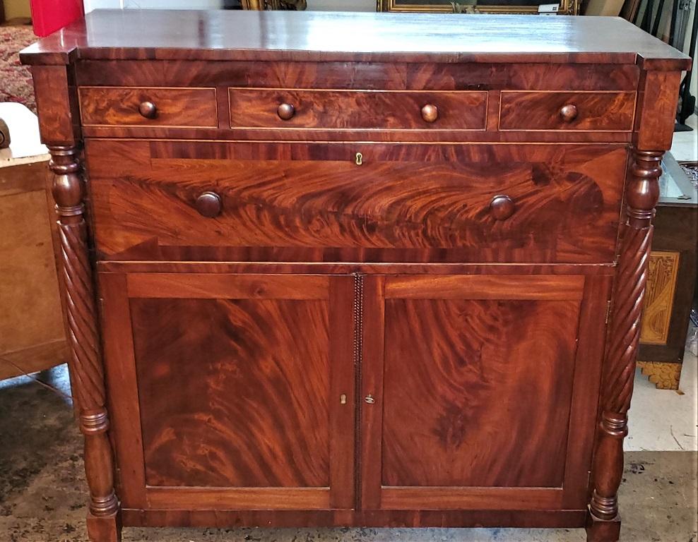 Early 19th Century American Empire Flame Mahogany Cabinet 13