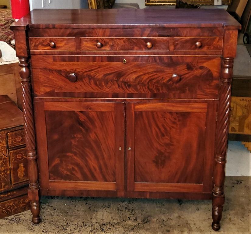 Early 19th Century American Empire Flame Mahogany Cabinet 14