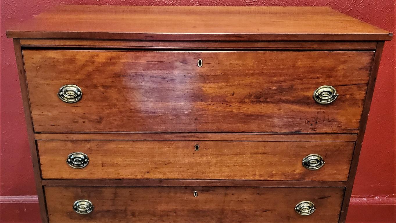 Cherry American Hepplewhite Virginian Secretary Chest with Provenance For Sale