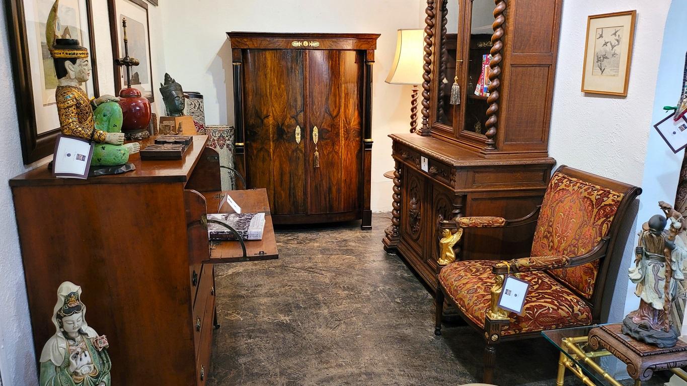 Early 19 C French Empire Armoire Wine Cabinet In Good Condition In Dallas, TX