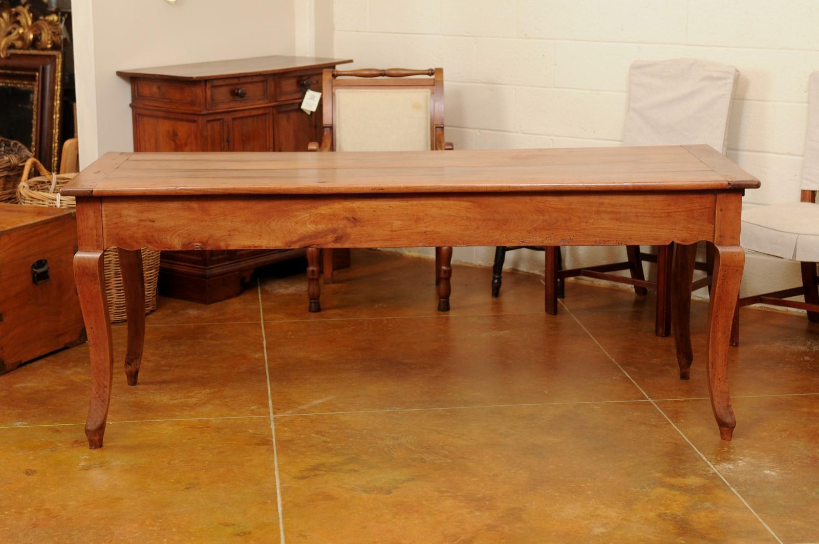 Table de ferme en bois de fruitier de style Louis XV, début 19c, avec Slide et compartiment Silver en vente 7