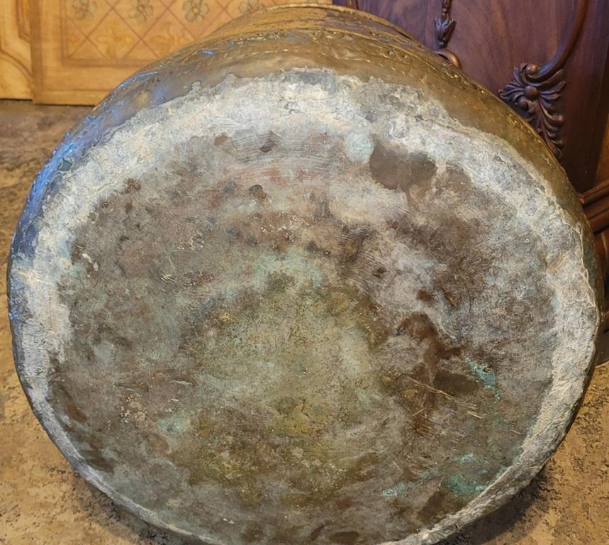 Early 19C Ornate Middle Eastern Bronze Bin For Sale 3
