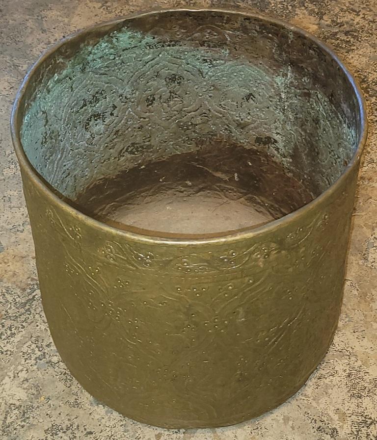 PRESENTING a very RARE Early 19C (or possibly even earlier) Ornate Middle Eastern Bronze Bin.

We are of the opinion that this large bin/bucket/planter or water pail is from the very end of the 18th Century or early 19th Century, circa 1800-20.

The