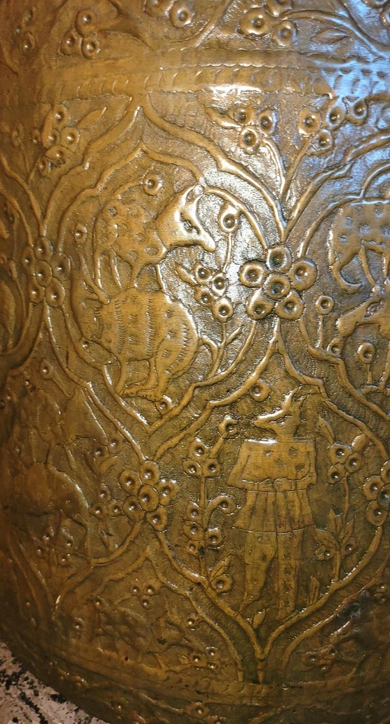 19th Century Early 19C Ornate Middle Eastern Bronze Bin