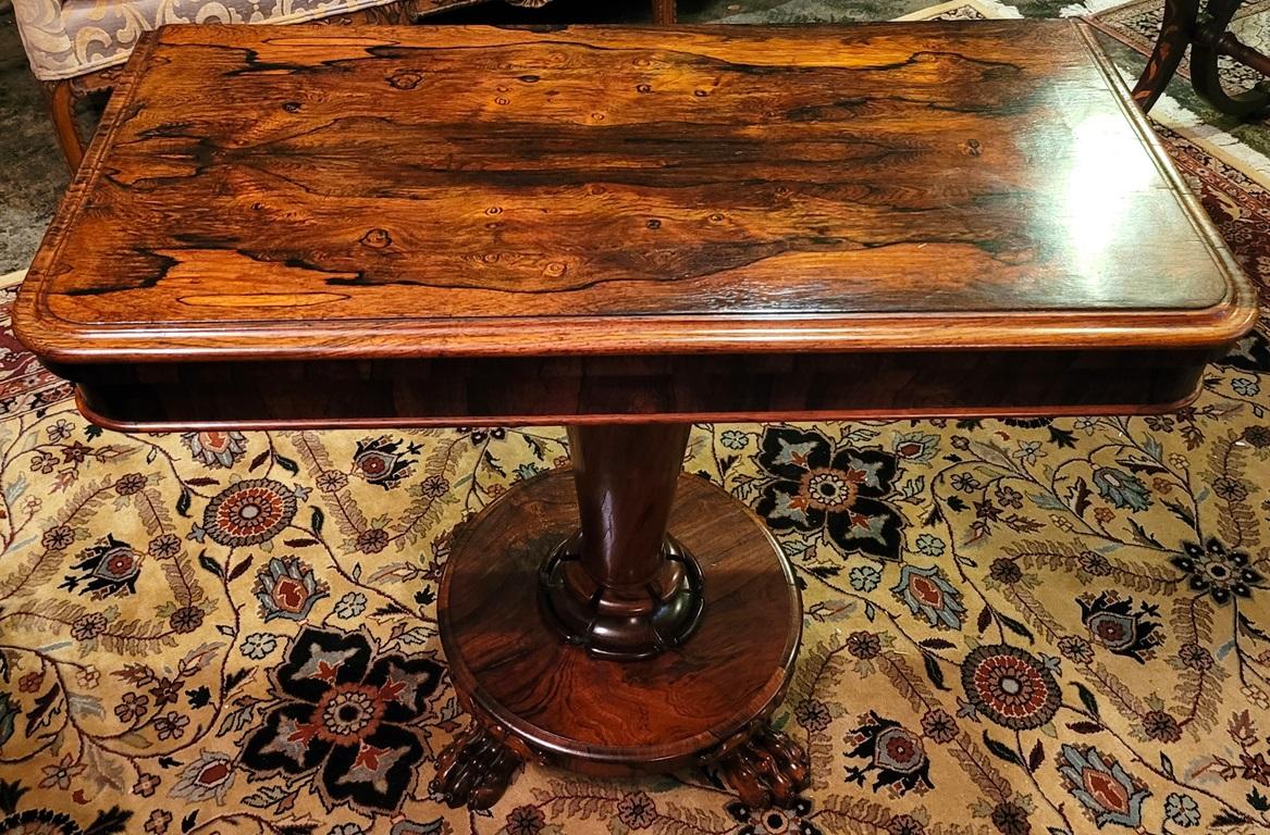 Hand-Crafted Regency Fold over Side Table with Lions Paw Feet in the Manner of Gillows For Sale